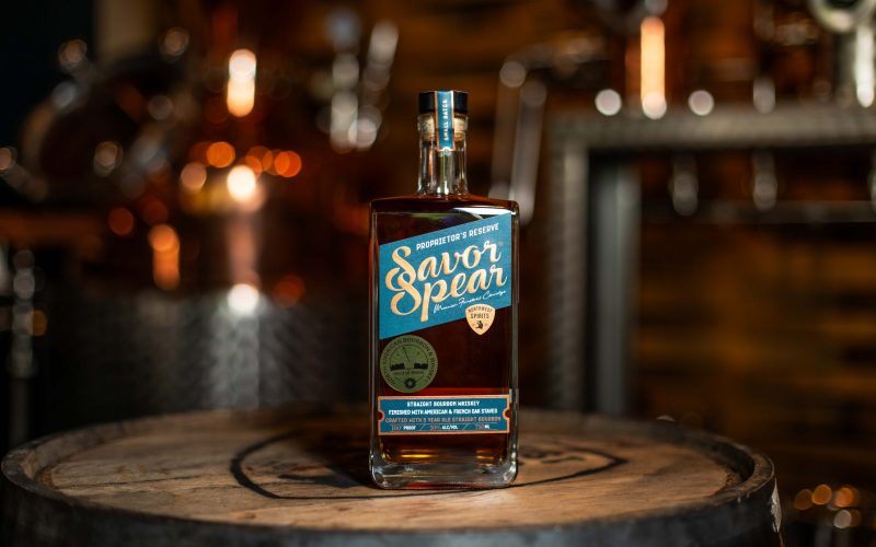 Savor Spear Proprietors Reserve on barrel in TR-3